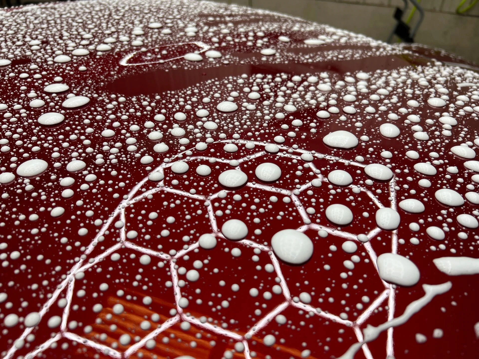 Water beading on a ceramic-coated finish